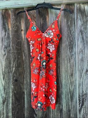Planet Gold Orange/Red Floral Sundress